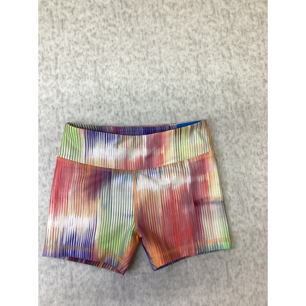 DSG Girls Momentum Mid-Rise Short Prismatic Reflection Rainbow Striped Small S